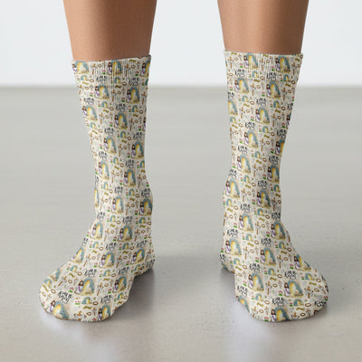 Christian Easter He Is Risen Resurrection Pattern Socks, Socks for Nurse Doctor