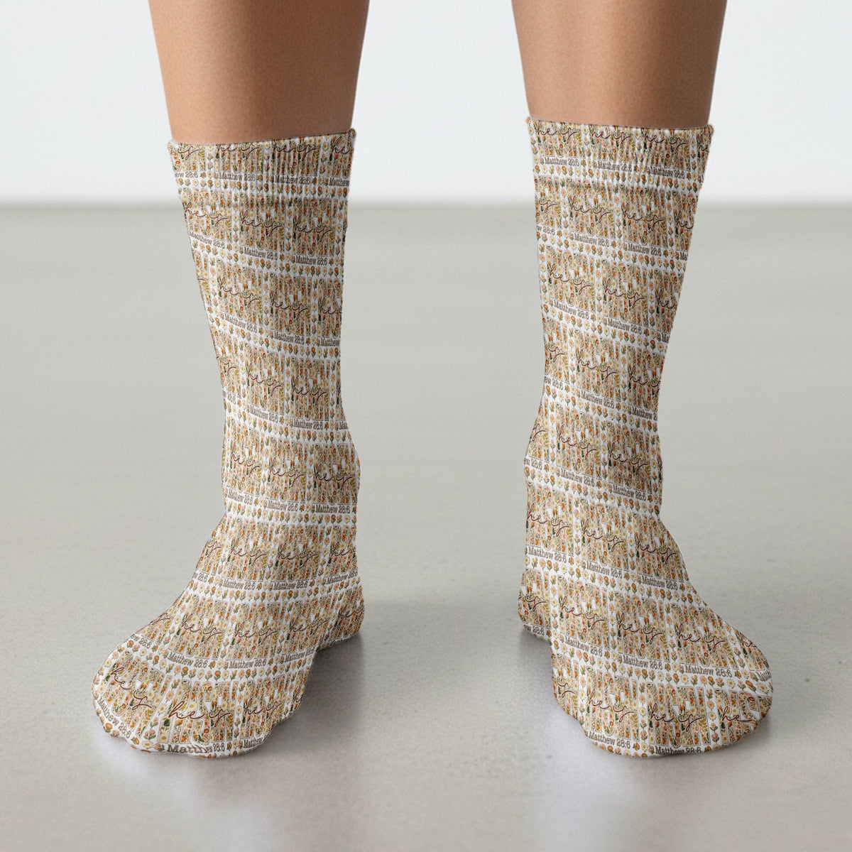 Christian Resurrection Floral Pattern Socks, Socks for Nurse Doctor