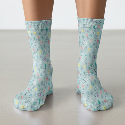 Whimsical Easter Bunny Eggs Pattern Socks, Breathable Fabrics Medical Uniform