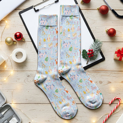 Cute Colorful Cats Pattern Socks, Socks for Nurse Doctor