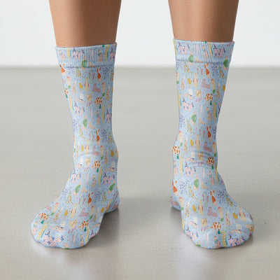 Cute Colorful Cats Pattern Socks, Socks for Nurse Doctor