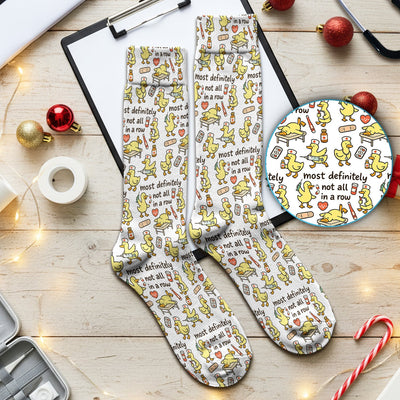 Funny Nurse Duck Medical Humor Pattern Pattern Socks, Socks for Nurse Doctor