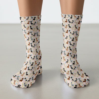 Easter Dachshund Dog Pattern Socks, Socks for Nurse Doctor