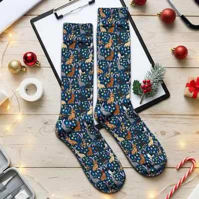 Easter Dachshund Dog Pattern Socks, Socks for Nurse Doctor
