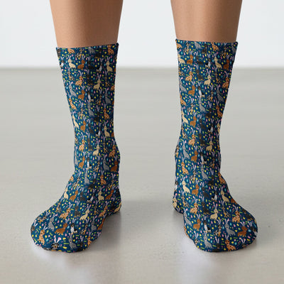 Easter Dachshund Dog Pattern Socks, Socks for Nurse Doctor