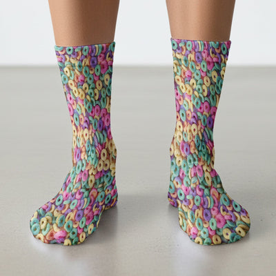 Colorful Cereal Loops Pattern Socks, Socks for Nurse Doctor