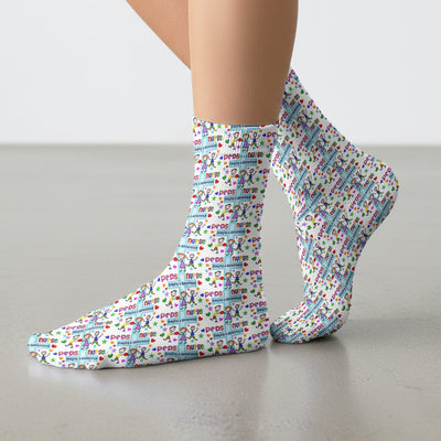 Peds Nurse Making A Difference Pattern Socks, Cute Medical Staff Socks