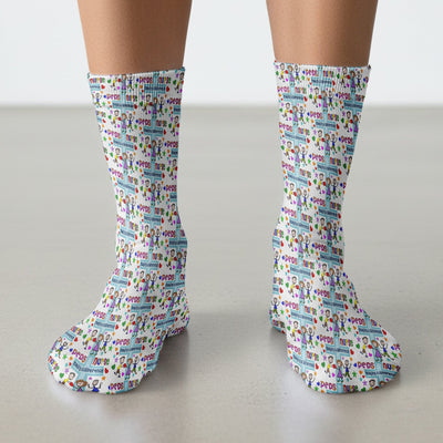 Peds Nurse Making A Difference Pattern Socks, Cute Medical Staff Socks