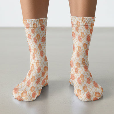 Fresh Grapefruit Slice Summer Fruit Pattern Socks, Adult Socks for Men and Women