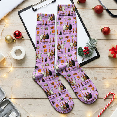 Funny Easter Chicken Humor Pattern Socks, Breathable Fabrics Medical Uniform