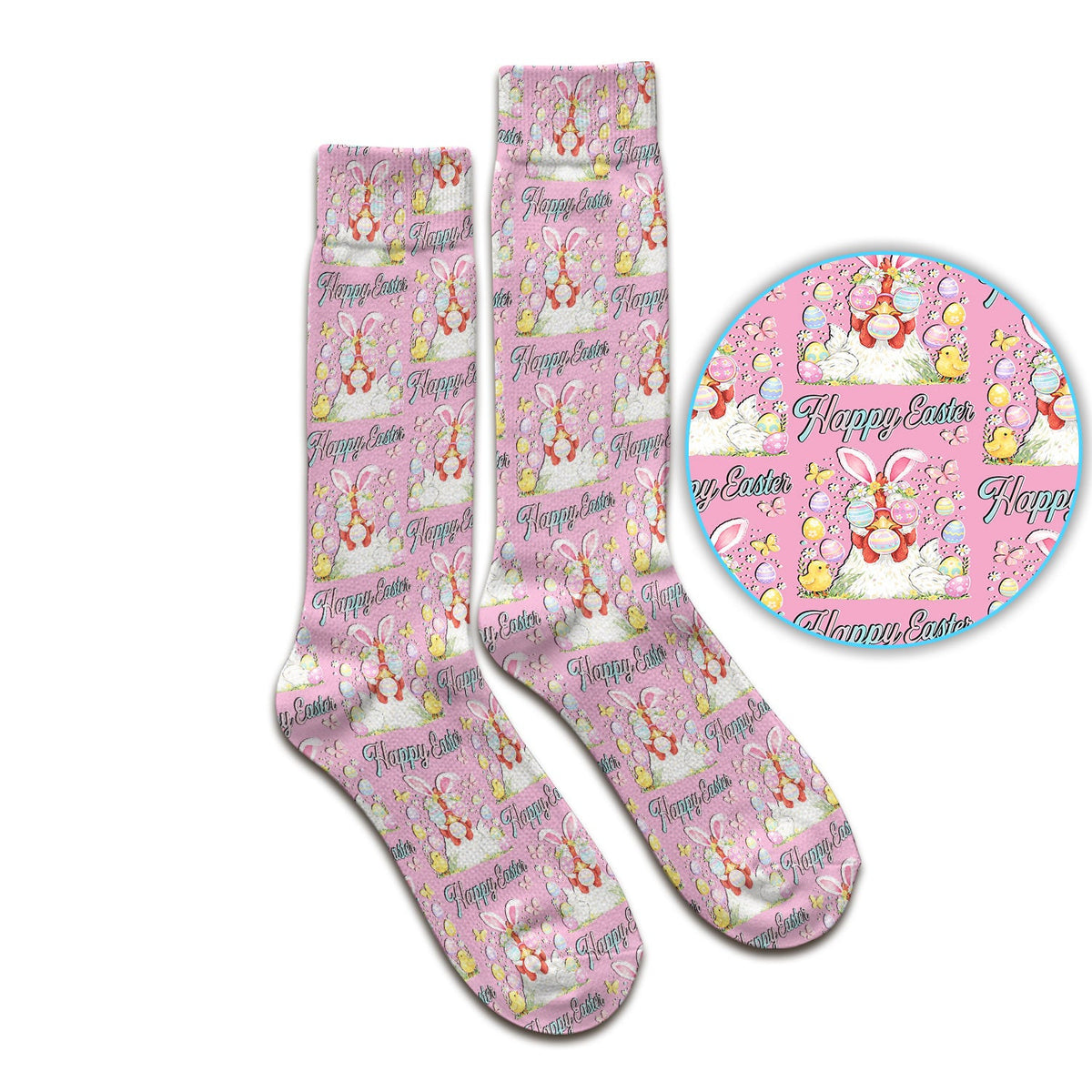 Happy Easter Bunny Eggs Pattern Socks, Breathable Fabrics Medical Uniform