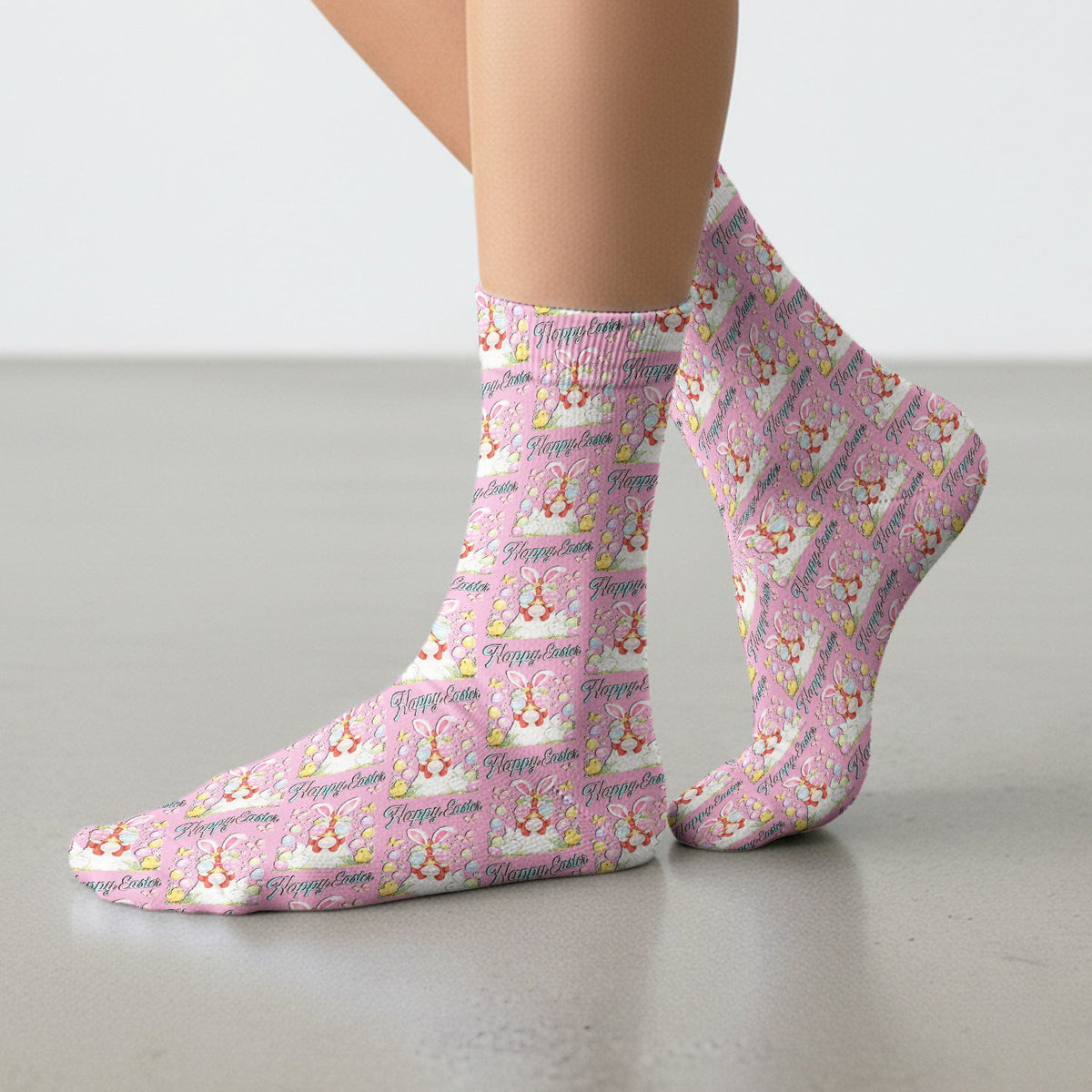 Happy Easter Bunny Eggs Pattern Socks, Breathable Fabrics Medical Uniform