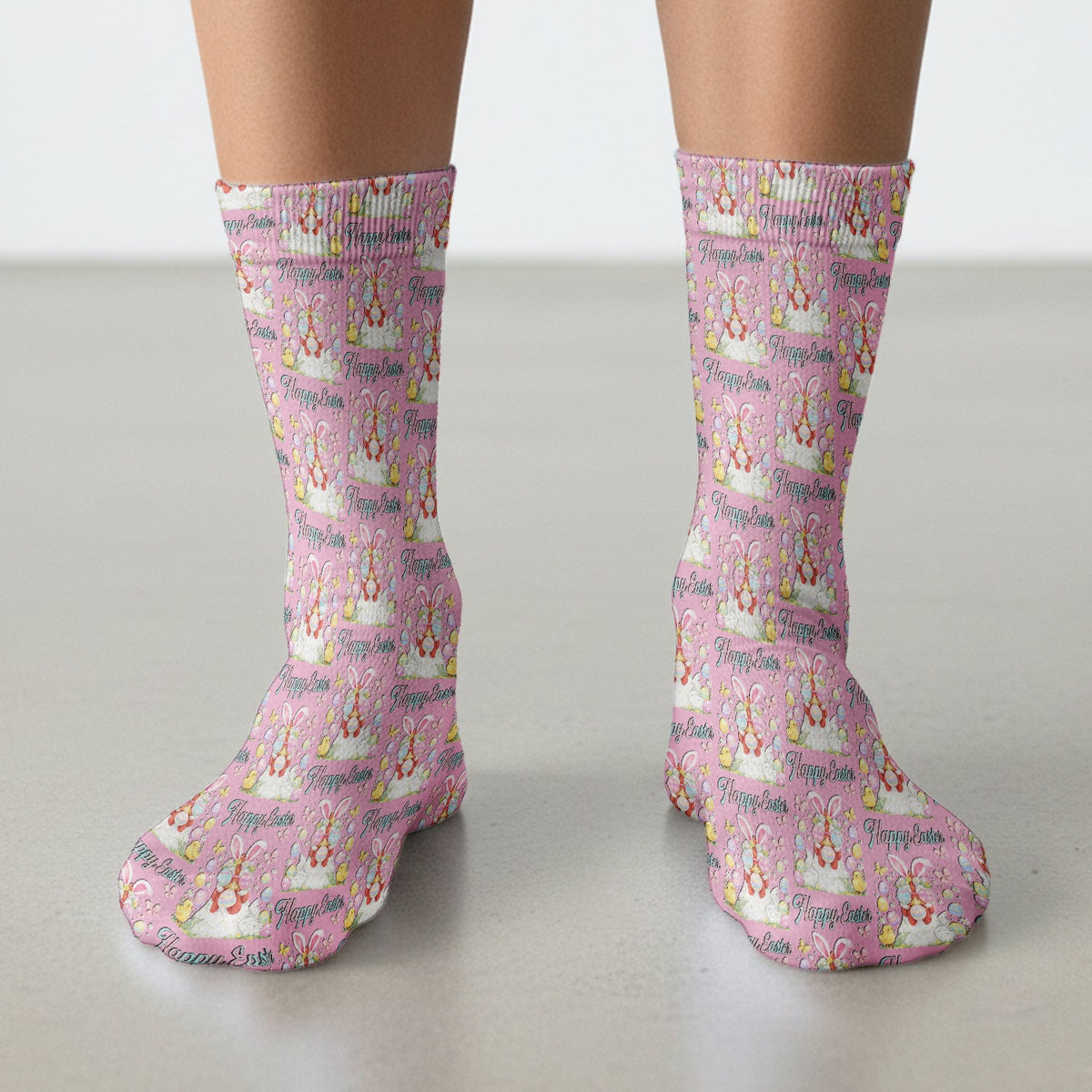 Happy Easter Bunny Eggs Pattern Socks, Breathable Fabrics Medical Uniform