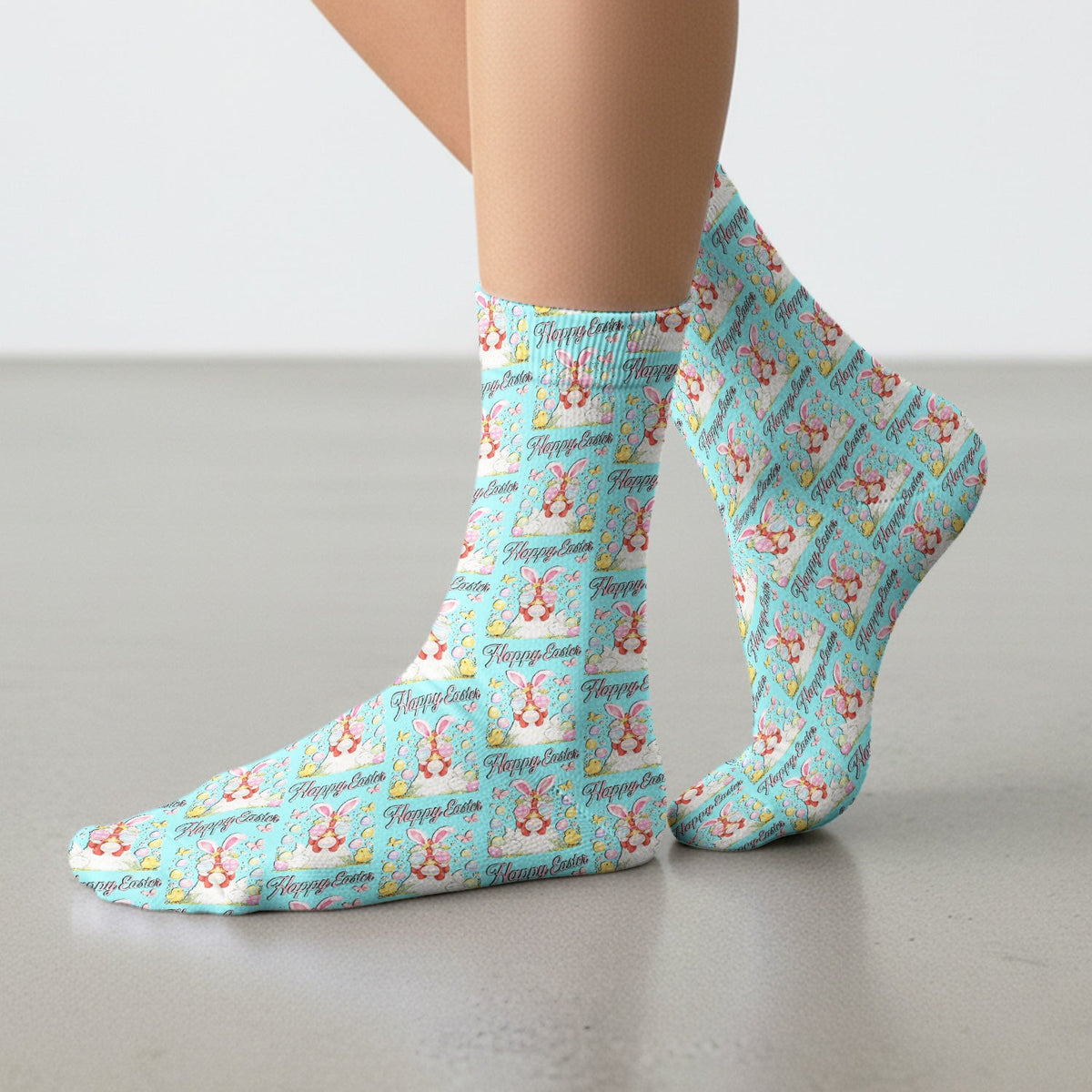 Happy Easter Bunny Eggs Pattern Socks, Breathable Fabrics Medical Uniform