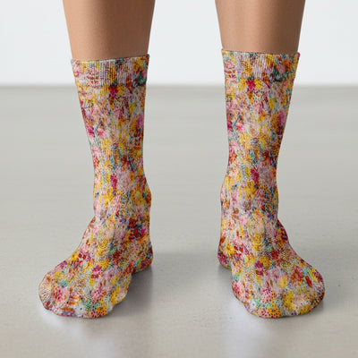 Autumn Floral Leaves Pattern Socks, Socks for Nurse Doctor