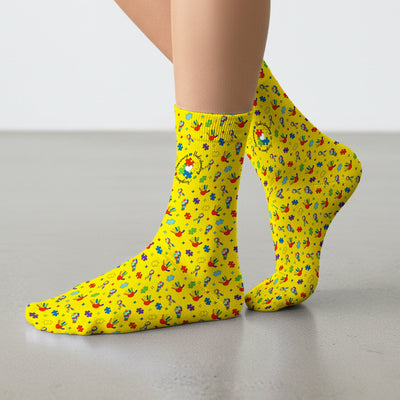 Autism Awareness Colorful Puzzle Pattern Socks, Socks for Nurse Doctor