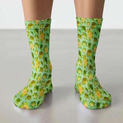 Cute Green Sea Turtle Pattern Socks, Socks for Nurse Doctor