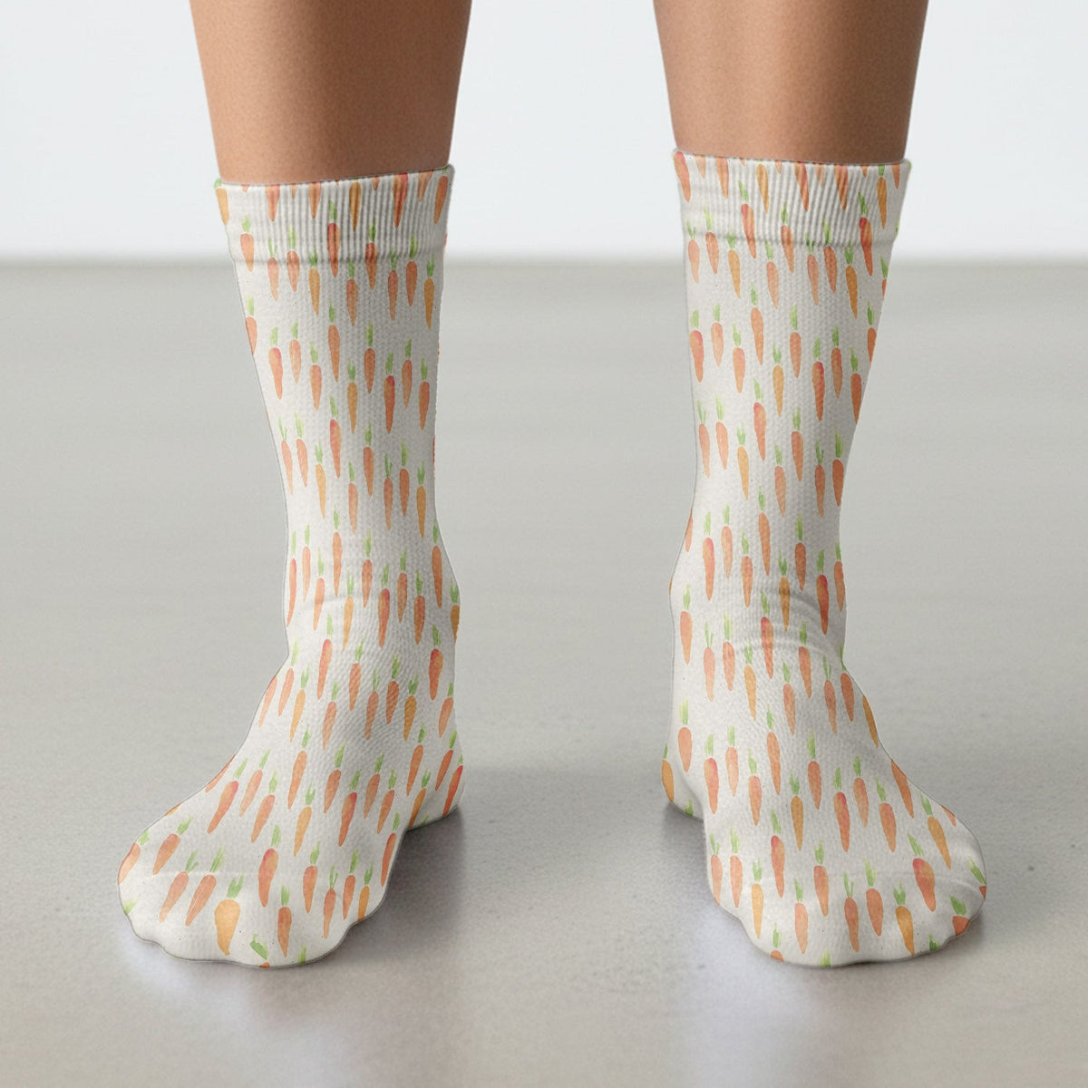 Simple Carrot Cute Pattern Socks, Adult Socks for Men and Women
