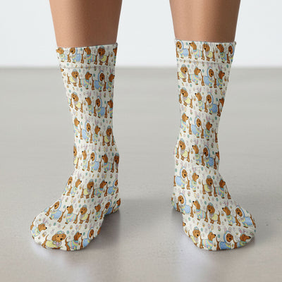 Easter Dachshund Bunny Pattern Nurse Socks, Breathable Fabrics Medical Uniform