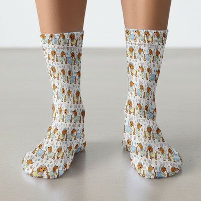 Easter Dachshund Bunny Pattern Nurse Socks, Breathable Fabrics Medical Uniform