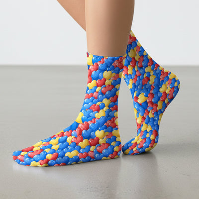 Colorful Autism Heart Pattern Socks, Socks for Nurse Doctor