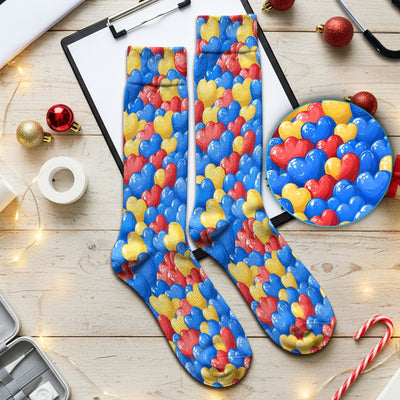 Colorful Autism Heart Pattern Socks, Socks for Nurse Doctor