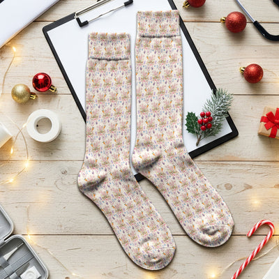 Easter Bunny Stethoscope Pastel Print Socks, Breathable Fabrics Medical Uniform