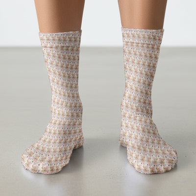 Easter Bunny Stethoscope Pastel Print Socks, Breathable Fabrics Medical Uniform