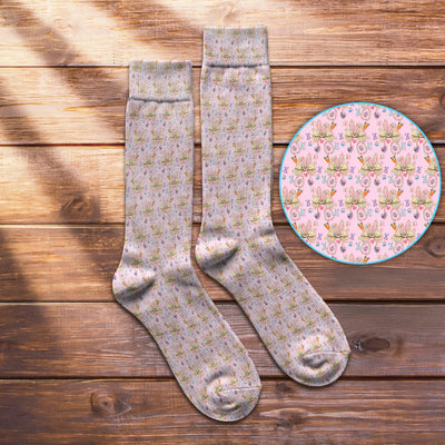 Easter Bunny Stethoscope Pastel Print Socks, Breathable Fabrics Medical Uniform
