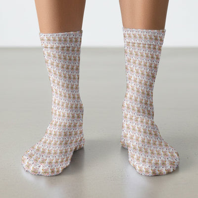 Easter Bunny Stethoscope Pastel Print Socks, Breathable Fabrics Medical Uniform