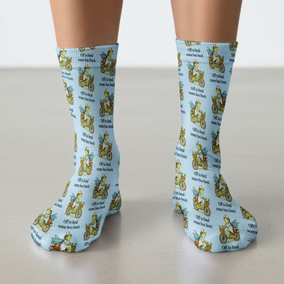 Funny Frog Nurse Cycling Pattern Socks, Breathable Fabrics Medical Uniform