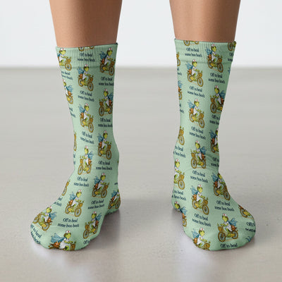 Funny Frog Nurse Cycling Pattern Socks, Breathable Fabrics Medical Uniform