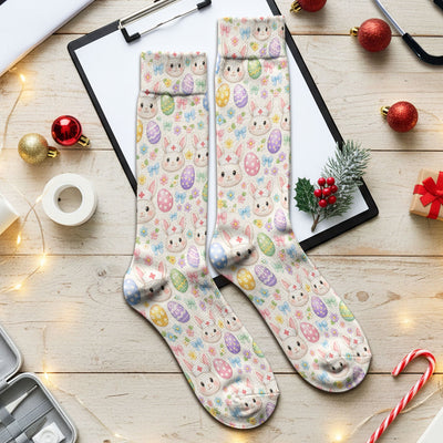 Cute Easter Nurse Bunny Egg Socks, Breathable Fabrics Medical Uniform
