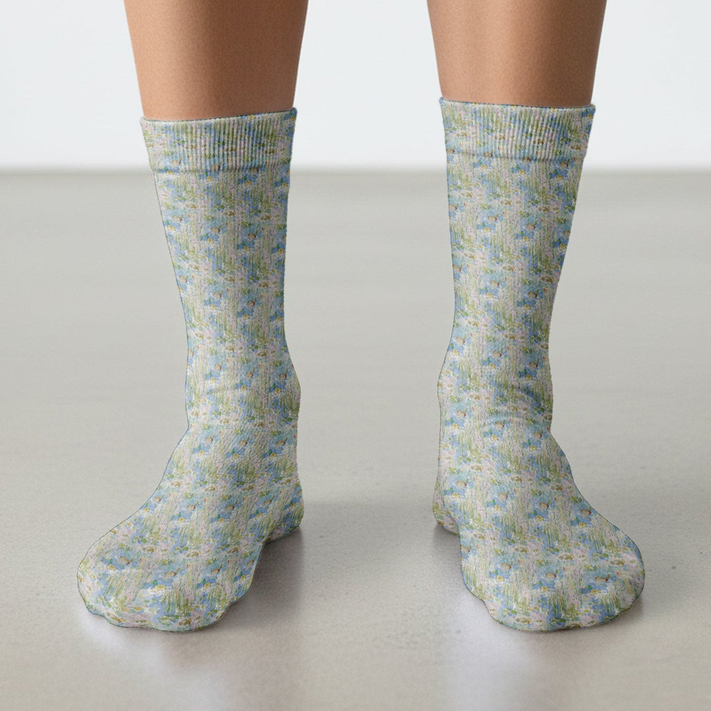 Ducks in Pond Nature Print Socks, Adult Socks for Men and Women