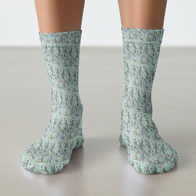 Fun Skeleton Bunny Easter Print Socks, Breathable Fabrics Medical Uniform