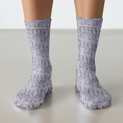 Fun Skeleton Bunny Easter Print Socks, Breathable Fabrics Medical Uniform