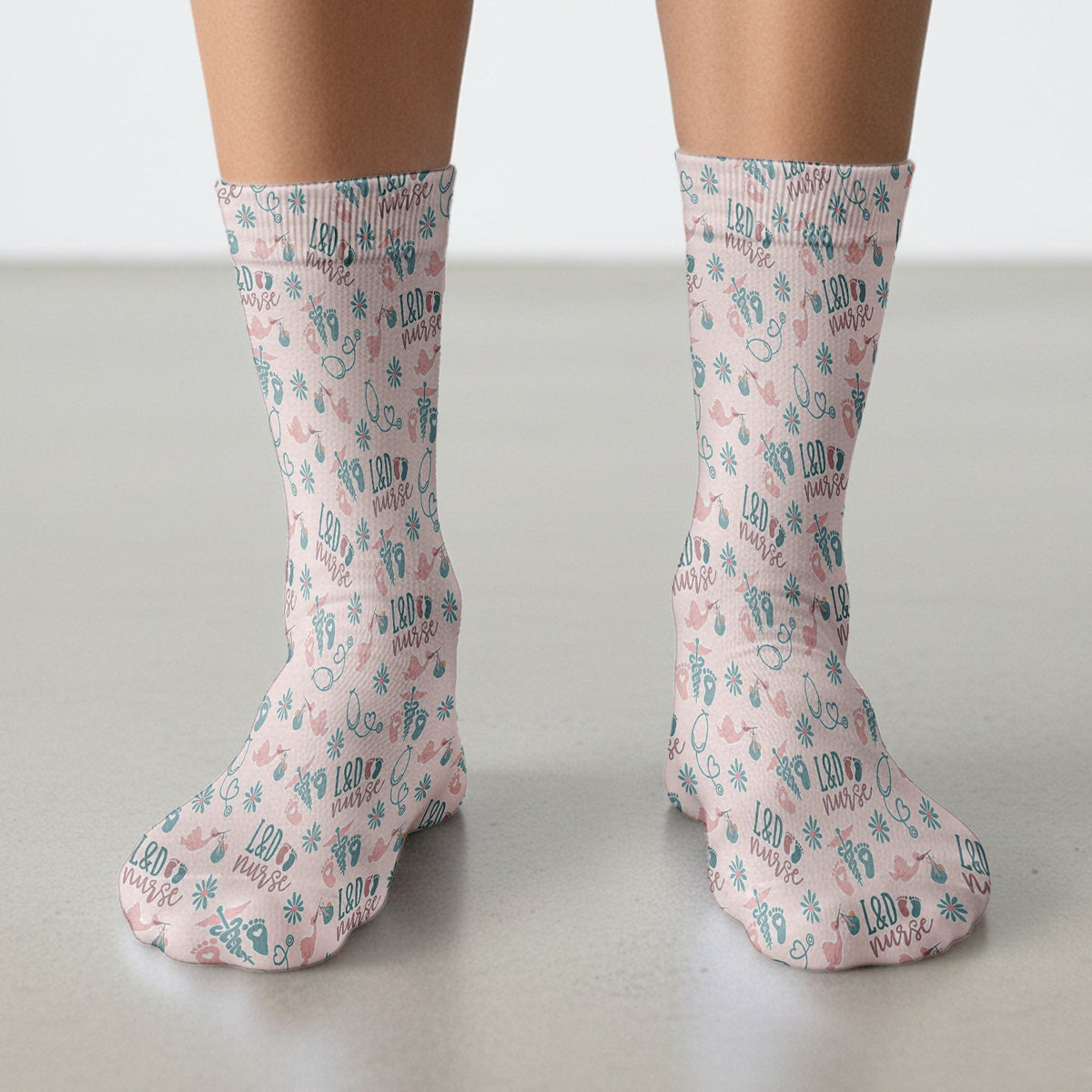 Cute Labor and Delivery Print Nurse Socks, Medical Gift Idea