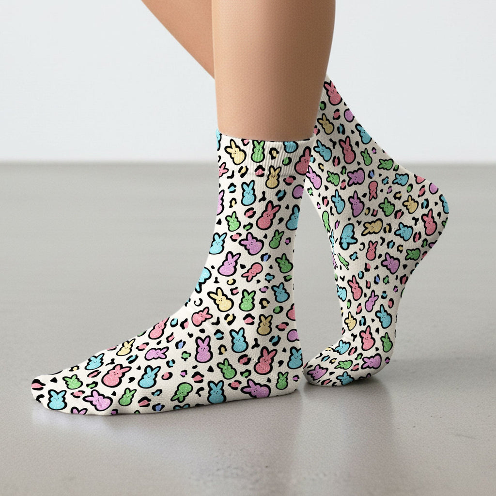 Cute Easter Bunny Pastel Pattern Socks, Socks for Nurse Doctor