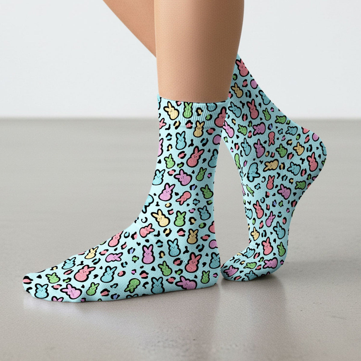 Cute Easter Bunny Pastel Pattern Socks, Socks for Nurse Doctor