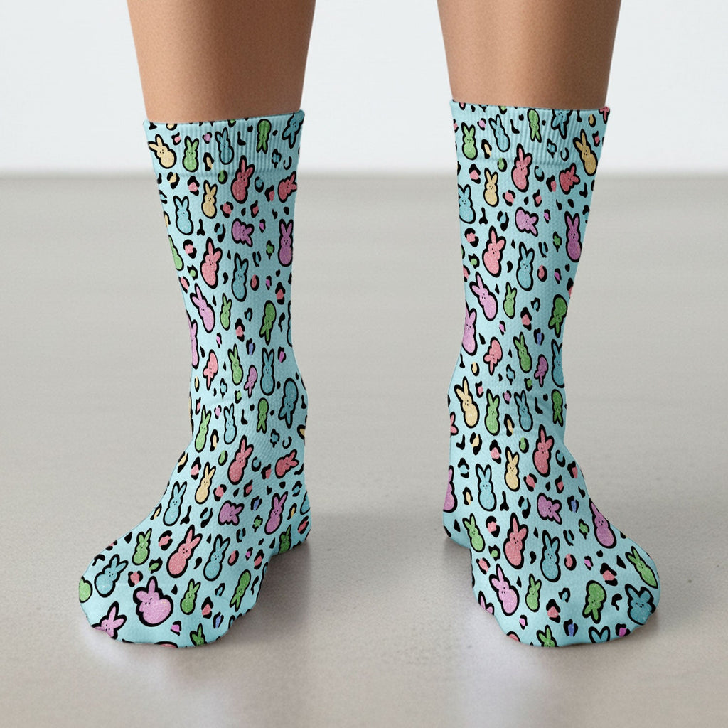 Cute Easter Bunny Pastel Pattern Socks, Socks for Nurse Doctor