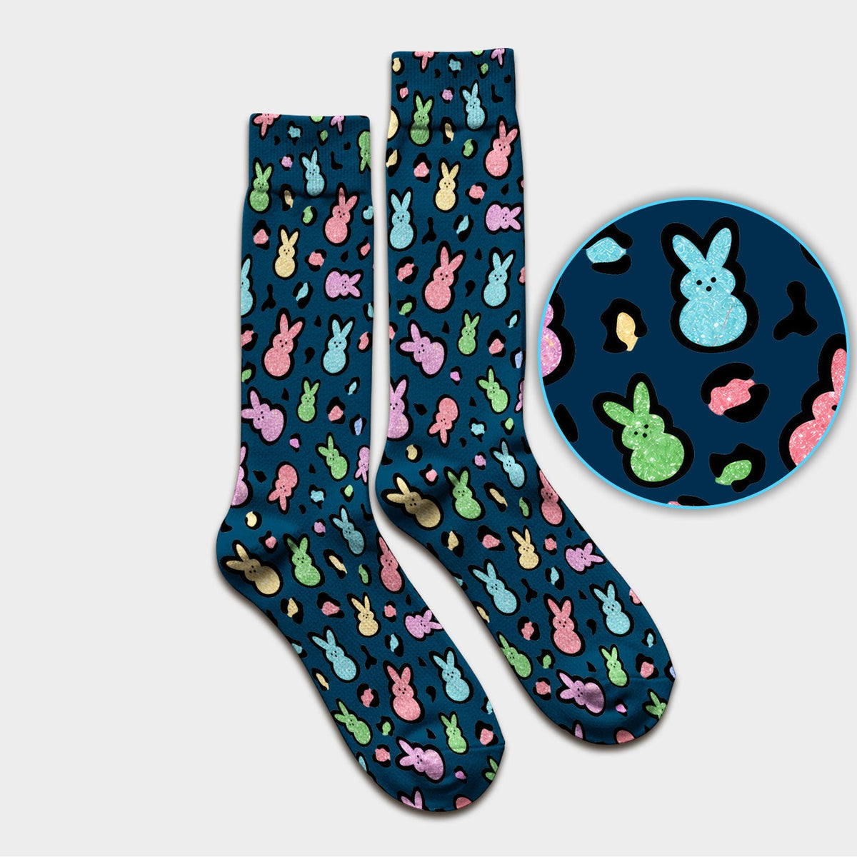 Cute Easter Bunny Pastel Pattern Socks, Socks for Nurse Doctor