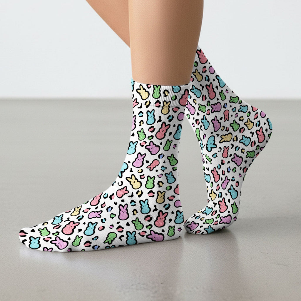 Cute Easter Bunny Pastel Pattern Socks, Socks for Nurse Doctor