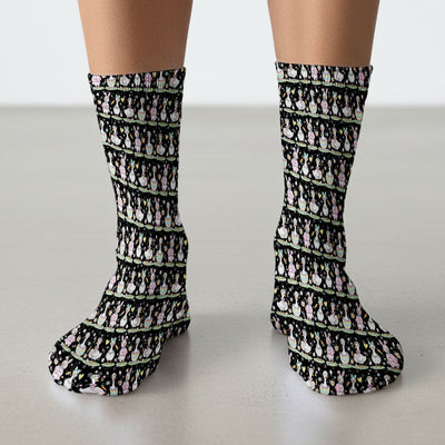 Easter Goose Bunny Egg Print Socks, Breathable Fabrics Medical Uniform