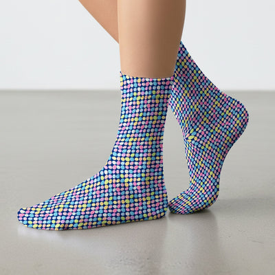 Colorful Easter Eggs Pattern Socks, Adult Socks for Men and Women