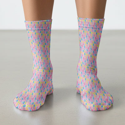 Colorful Easter Eggs Pattern Socks, Adult Socks for Men and Women