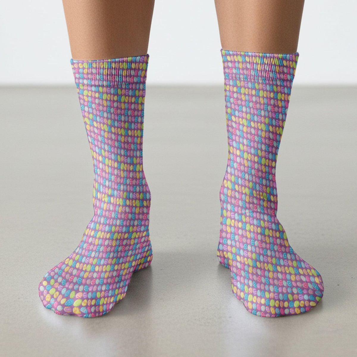 Colorful Easter Eggs Pattern Socks, Adult Socks for Men and Women