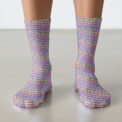 Colorful Easter Eggs Pattern Socks, Adult Socks for Men and Women