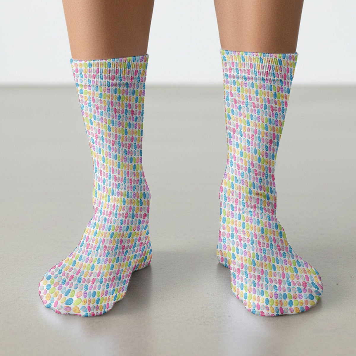 Colorful Easter Eggs Pattern Socks, Adult Socks for Men and Women