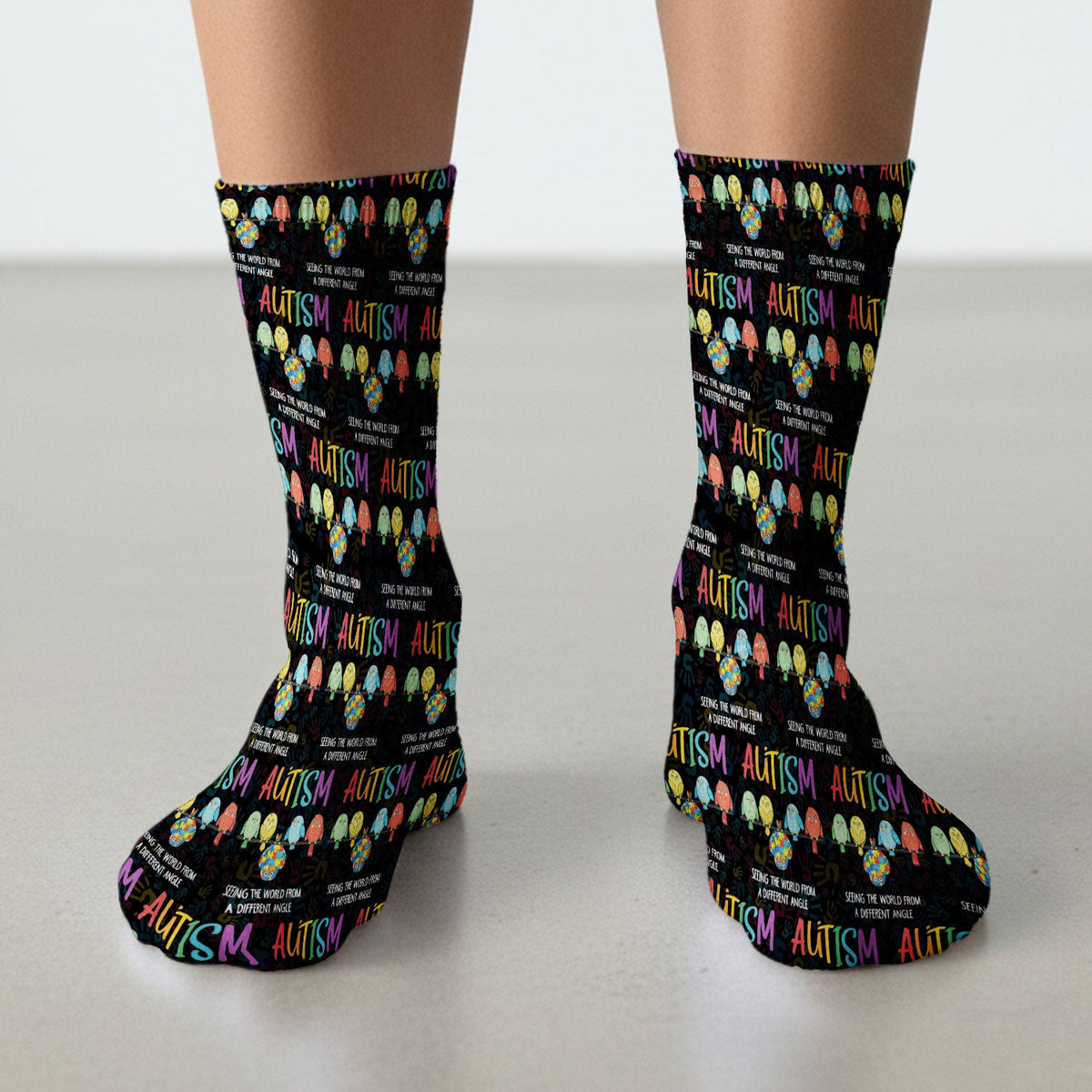 Autism Seeing The World From A Different Angle Birds Socks, Socks for Nurse Doctor