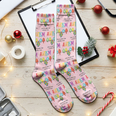 Autism Seeing The World From A Different Angle Birds Socks, Socks for Nurse Doctor